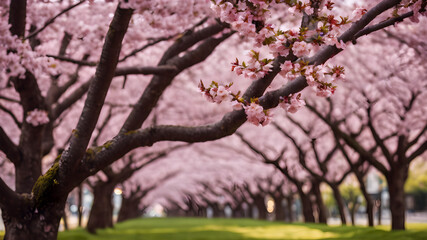 Cherry blossom. Mesmerizing display of sakura in full bloom creating colorful and whimsical...