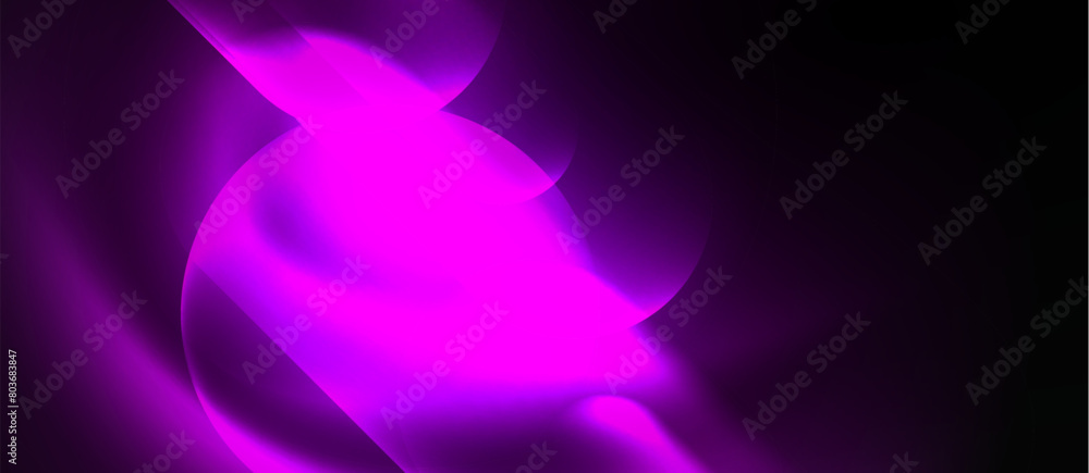 Poster a vibrant purple light dances in the dark, creating an electric blue pattern on the black background