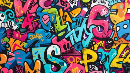 Seamless pattern background of Urban Graffiti Art 