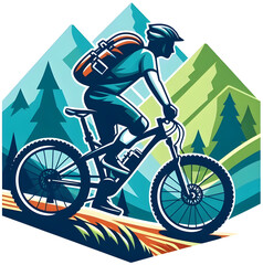 Obraz premium 산악 자전거 디자인 일러스트