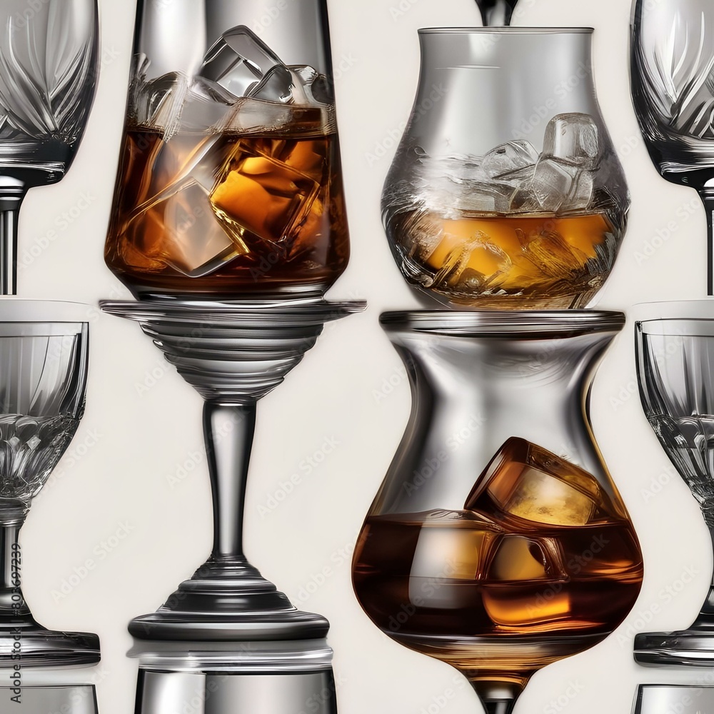 Canvas Prints Assortment of old fashioned glass splashes with bourbon and bitters3