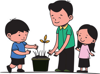 Family Gardening Together
