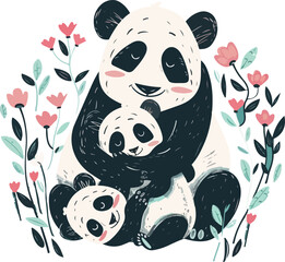 Mother Panda with Cubs