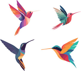 Vibrant Hummingbirds in Flight