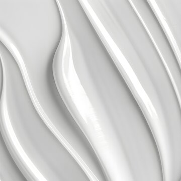 hite cosmetic cream texture with curved lines, closeup. The background is white and smooth. Generating AI