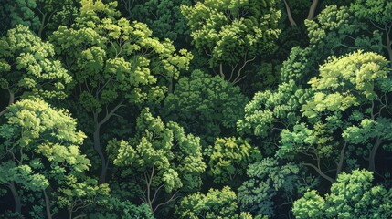 Naklejka premium Seamless pattern background of a lush forest scene