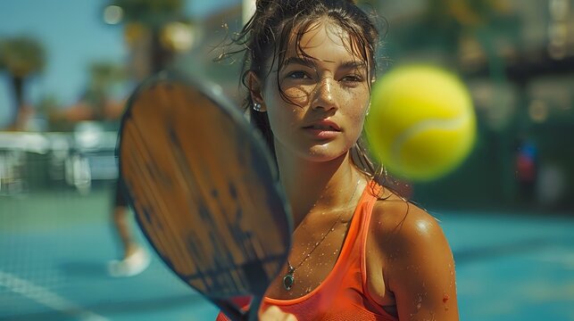 Engaging outdoor scene capturing the intensity and energy of a paddle game