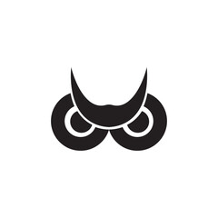 simple owl boss logo design icon.