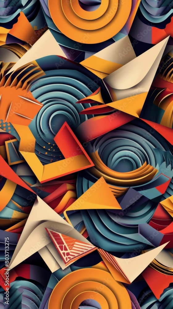 Aufkleber geometric patterns background 3d style.