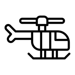Helicopter Vector Line Icon Design