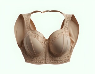 Beige her bra on a white background Generative ai,