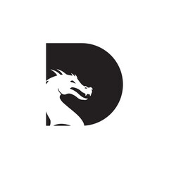 D dragon logo icon design simple.