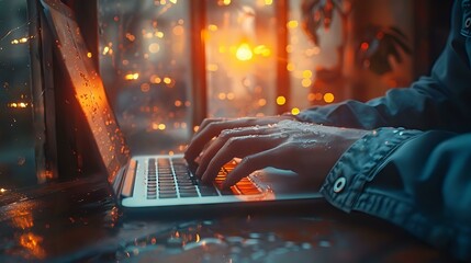 Casual Professional Vibe: Productive Remote Work with Laptop