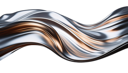 3d render, wavy metal liquid with glossy texture