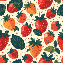 Strawberry Pattern Seamless Background

