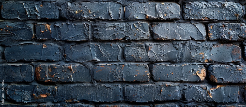 Poster a detailed close-up image of a weathered brick wall with extensive rust and decay, showing the textu