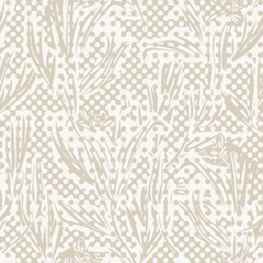 Neutral Colour Floral dotted Seamless Pattern Design