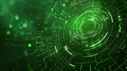 Obraz premium abstract green digital technology background.