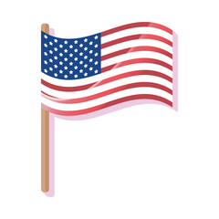 Fototapeta premium American flag on isolated background. 