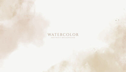 Abstract horizontal watercolor background. Neutral light colored empty space background illustration © lukulo
