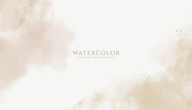 Abstract horizontal watercolor background. Neutral light colored empty space background illustration
