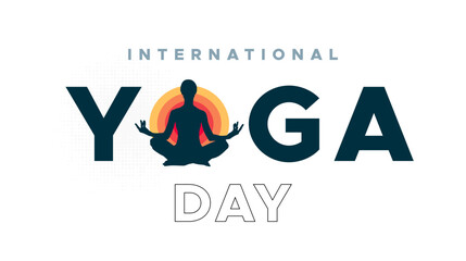 Yoga sport silhouette illustration design, international yoga day celebration concept. physical fitness. silhouette of person meditating, fitness day