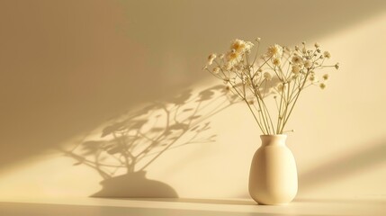 Delicate flowers in a vase with soft lighting
