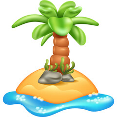stones and green leaf Summer Holliday Illustration