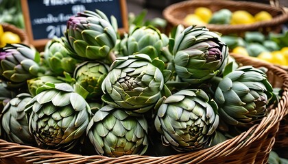 Fototapeta premium Healthy and Delicious: Artichokes, a Nutrient-Rich and Flavorful Vegetable
