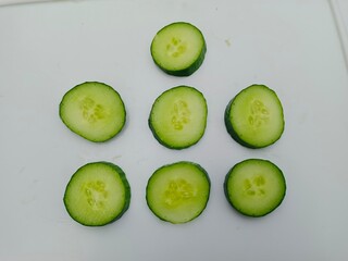 cucumber slices on a plate
