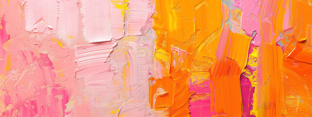 abstract rough colorful orange pink art painting texture, with oil acrylic brushstroke, pallet knife paint on canvas background.
