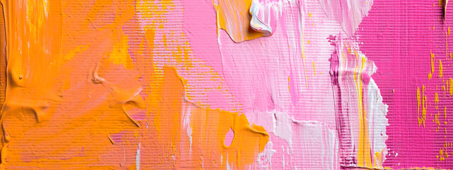 abstract rough colorful orange pink art painting texture, with oil acrylic brushstroke, pallet knife paint on canvas background.
