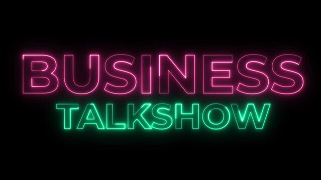 Business Talkshow  Neon Animation Text