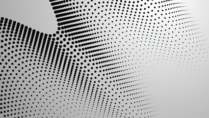 Black and white halftone dots pattern. abstract vector background