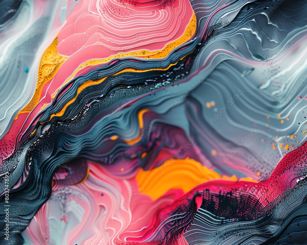 Poster capture a mesmerizing close-up of abstract art merging with futuristic technologies, showcasing vivi
