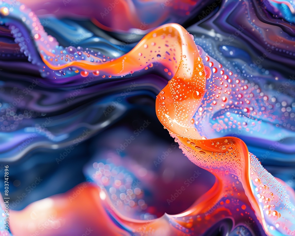 Poster capture a mesmerizing close-up of abstract art merging with futuristic technologies, showcasing vivi