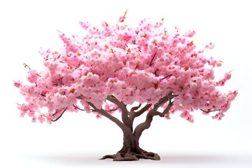 zeimage Fuji Cherry Tree Prunus incisa Fuji White Background