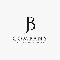 Initial letter logo J and B, JB BJ monogram logo icon on white background