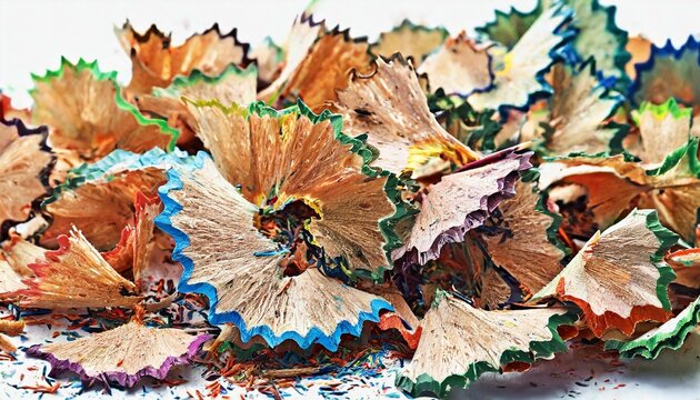 colored pencil shavings