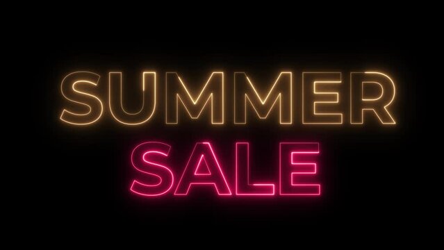 Summer Sale  Neon Animation Text