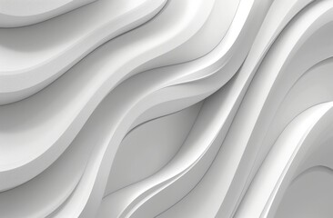 Obraz premium Abstract white background with curved lines and shadows, simple minimalist design for elegant presentation or packaging design template