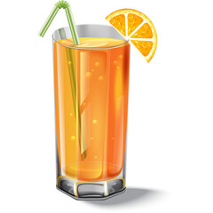 glass of orange juice Summer Holliday Illustration