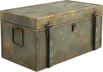 Military ammo box isolated.