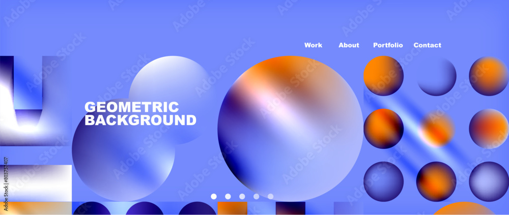 Poster A colorful geometric background with circles and squares in shades of Azure and Electric blue set against a vibrant Orange font. Perfect for a science event or engineering gas