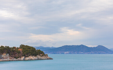 Seascape seen from the southern coast of Korea.