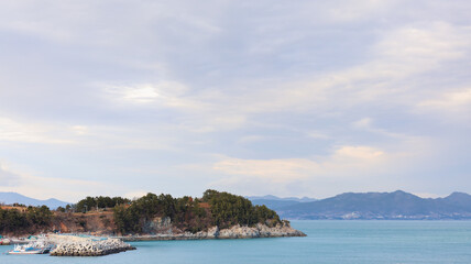 Seascape seen from the southern coast of Korea.