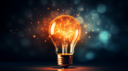 Electric light bulb, Science background, photo shot, text space