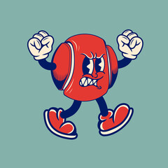 Retro character design of tennis ball