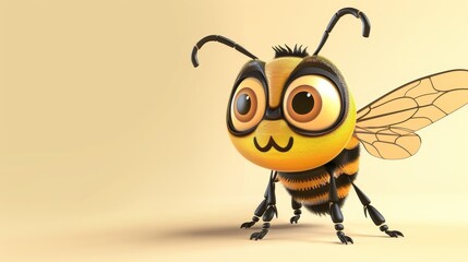 Cartoon Bee Character (Created with Generative AI). cartoons. Illustrations