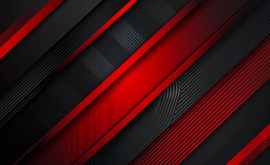 Obraz premium Red and black background with metallic lines, minimalist design, dark red and light gray styles